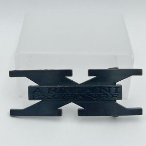 Rare Armani Exchange Belt Metal Buckle Black - BUCKLE ONLY 4 5/8"‎ Wide